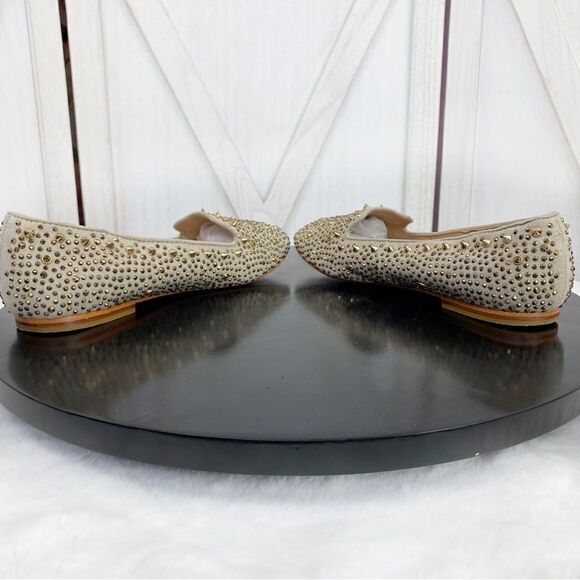 Steve Madden Graanite Studded Loafer Flats Beige Gold 7 - Picture 8 of 12